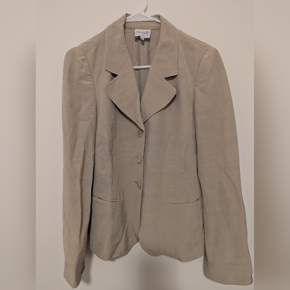 Armani Collezioni Beige Blazer Made in Italy Size 42 Tailored Jacket